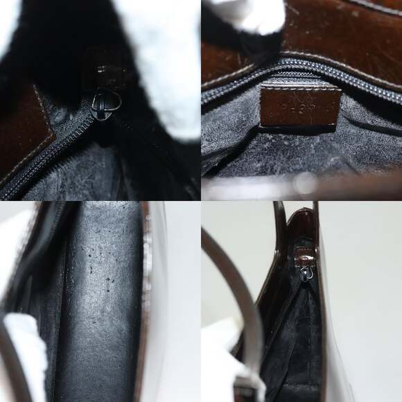 GUCCI Shoulder Bag Enamel Brown Silver 001 2058 001 2058 - Picture 11 of 12